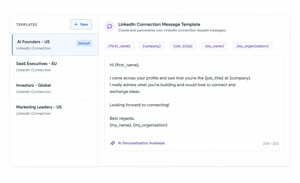 LinkedIn Connection Request Message Templates